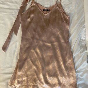 Boohoo Metallic Slip Dress